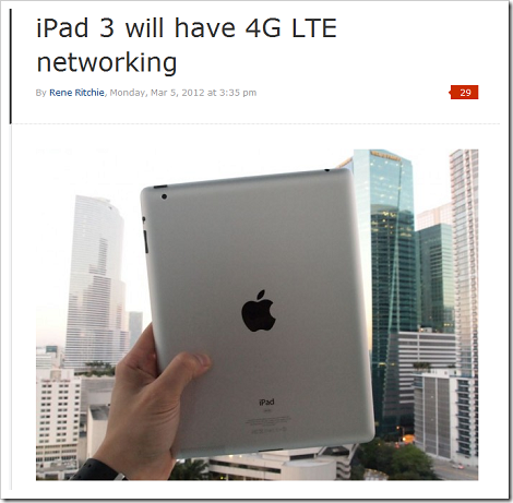 iPad 3 will have 4G LTE networking