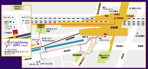 ワーキングスペース「Lightningspot Shibuya」地図