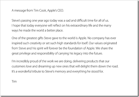 CEOのティム・クックからのメッセージ