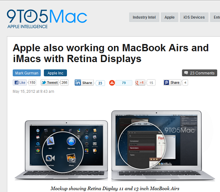 【アップル瓦版】「MacBook Air」と「iMac」もRetinaディスプレイを搭載？