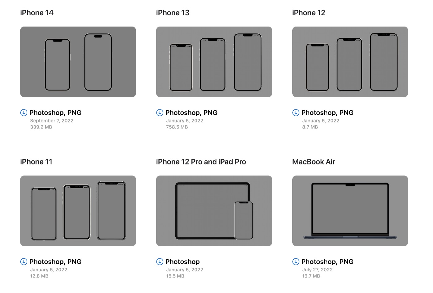 Apple Design Resourcesに「iPhone 14」や「Apple Watch Ultra」のデザインテンプレートが追加！
